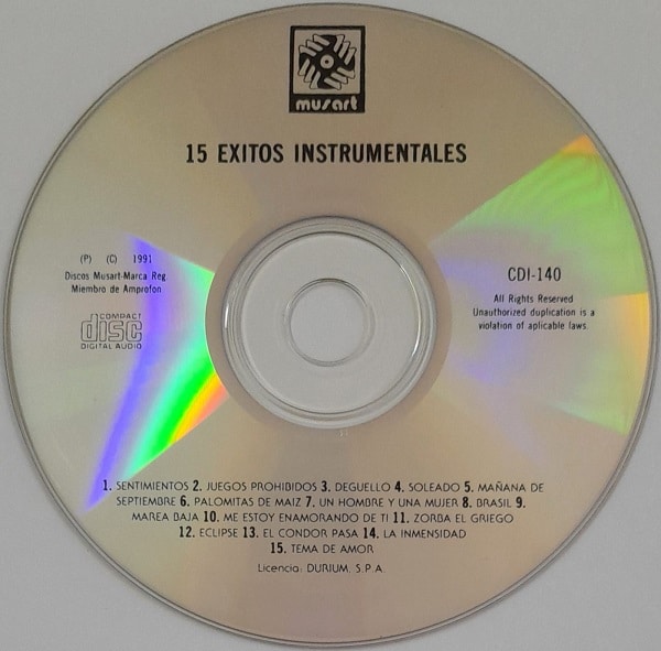 15 Exitos Instrumentales - Varios ( Musart ) - Submarino Amarillo Mexico