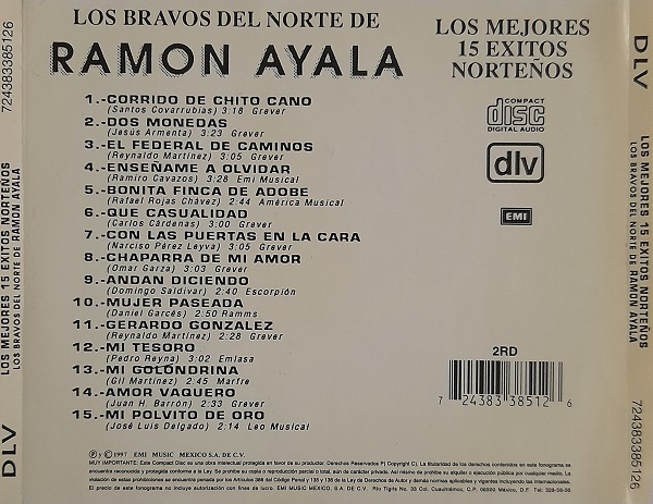 Ramon Ayala Y Los Bravos Del Norte - Los Mejores 15 Exitos Norteños 2 Ramon Ayala Y Los Bravos Del Norte - Los Mejores 15 Exitos Norteños - Imagen 2