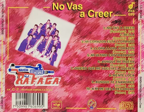 Banda Rafaga - No Vas A Creer 2 Banda Rafaga - No Vas A Creer - Imagen 2