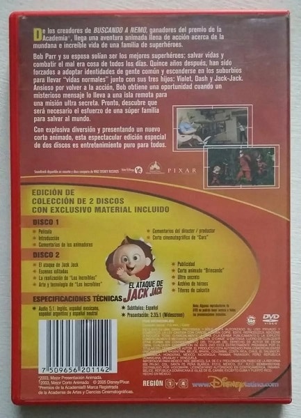 Los Increibles Disney Edicion De Coleccion 2 Dvds Submarino Amarillo Mexico 2537