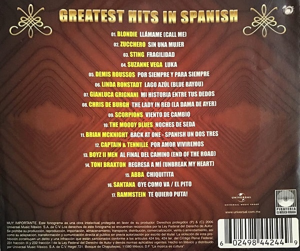 Greatest Hits In Spanish Varios ( Rammstein Blondie Zucchero