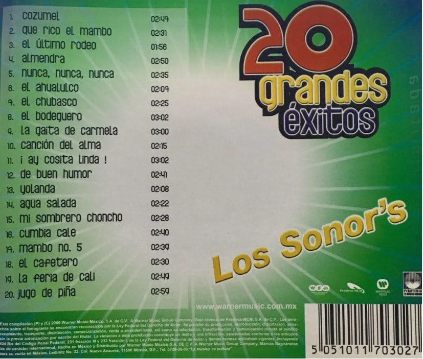 Los Sonors - 20 Grandes Exitos - Submarino Amarillo Mexico